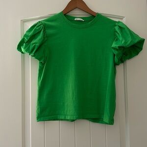 Zara Green Puff Sleeve Top